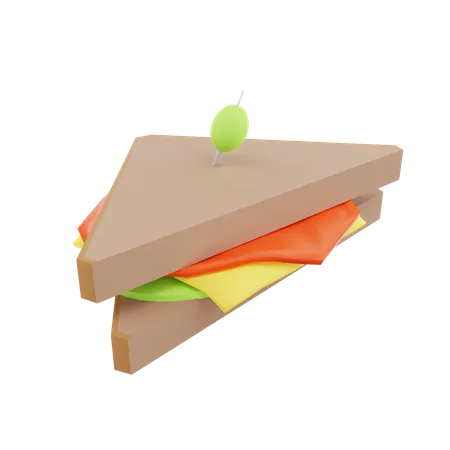 3 D Render Sandwich Illustration 3D Icon
