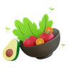 vegetarian food 3d logo