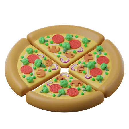 Vegan Pizza  3D Icon