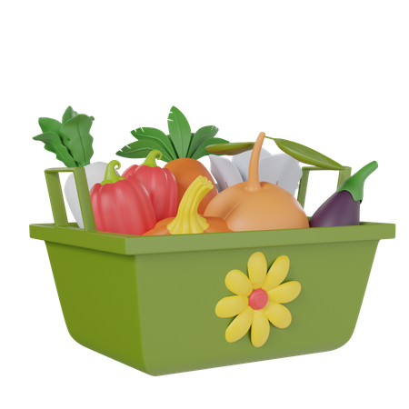 Vegetable Basket  3D Icon