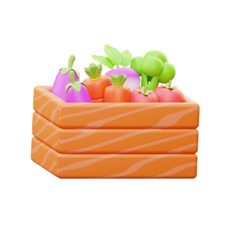 Vegetable Basket 3D Icon