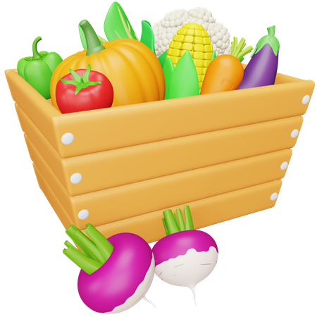 Vegetable Basket 3D Icon
