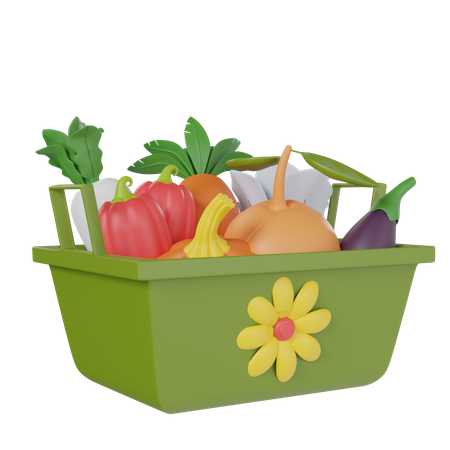 Vegetable Basket  3D Icon