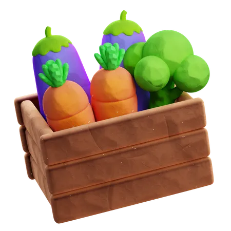Vegetable Box Agriculture 3 D Icon 3D Icon