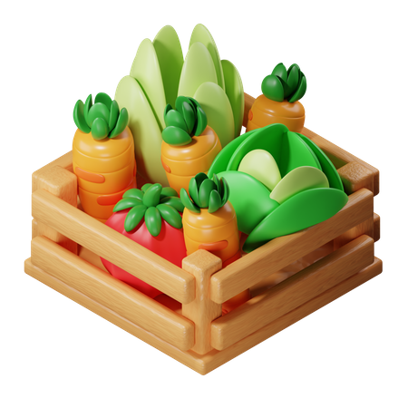 Vegetable Box 3D Icon