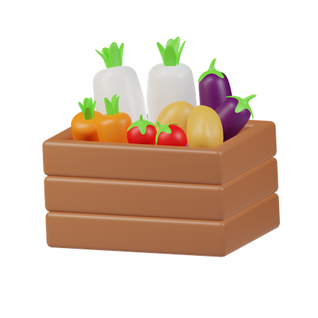 Vegetable Bucket  3D Icon