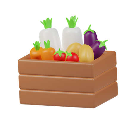 Vegetable Bucket 3D Icon