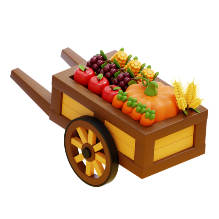 Vegetable Cart  3D Icon