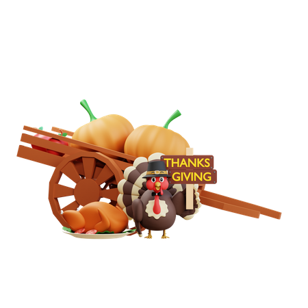 Vegetable Cart  3D Icon
