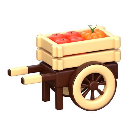 Vegetable Cart  3D Icon