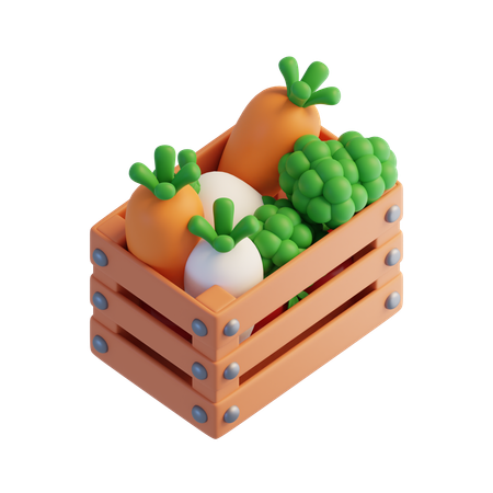 Vegetable Crate  3D Icon