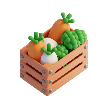 Vegetable Crate  3D Icon