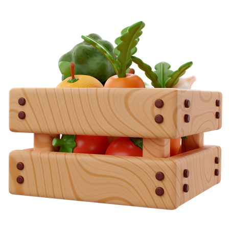Vegetable Crate  3D Icon