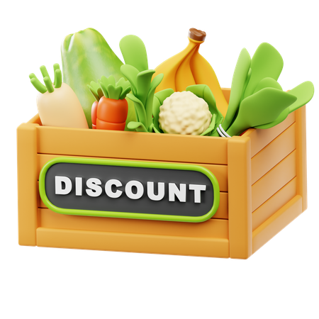 Vegetable Discount  3D Icon