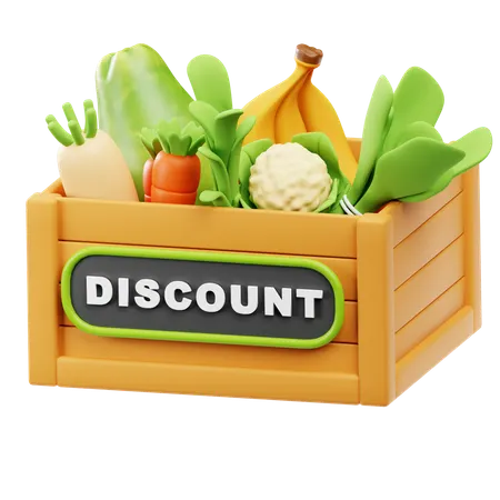 Vegetable Discount  3D Icon