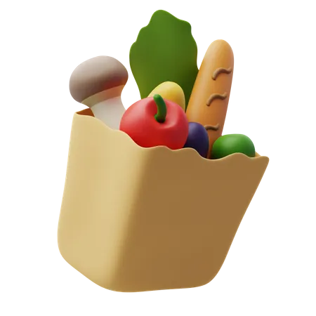 Vegetable Paper Bag  3D Icon