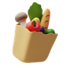 healthy food bag 3d illustration