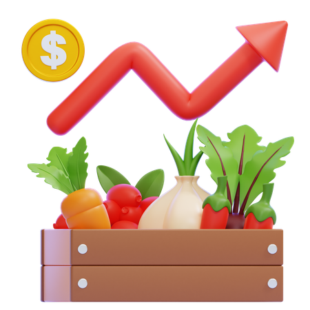 야채 가격 상승  3D Icon