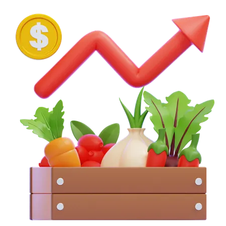 야채 가격 상승  3D Icon
