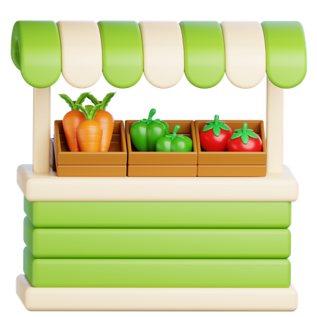 Vegetable Stall  3D Icon