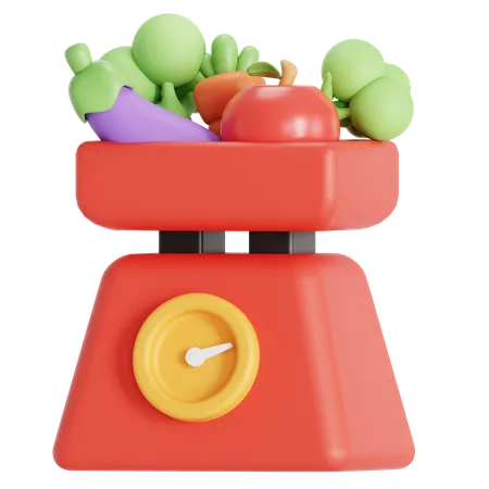 Measuring The Weight Of Veggies 3D Icon