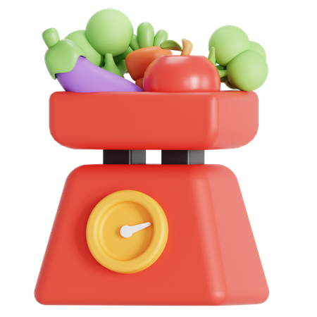 Vegetable Weight scale  3D Icon