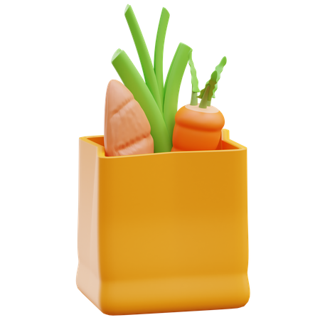 Vegetables Bag  3D Illustration