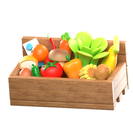 Vegetables Basket  3D Icon
