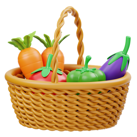 Vegetables Basket  3D Icon