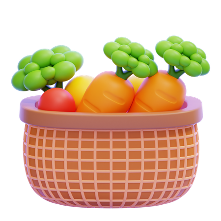 Vegetables Basket  3D Icon