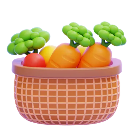 Vegetables Basket  3D Icon