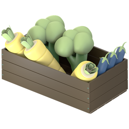 Vegetables in Basket  3D Icon