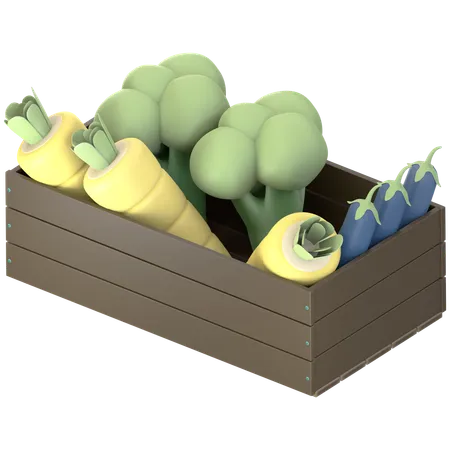 Vegetables in Basket  3D Icon