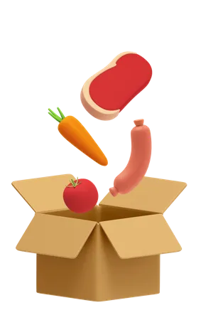 Vegetables Parcel 3D Illustration