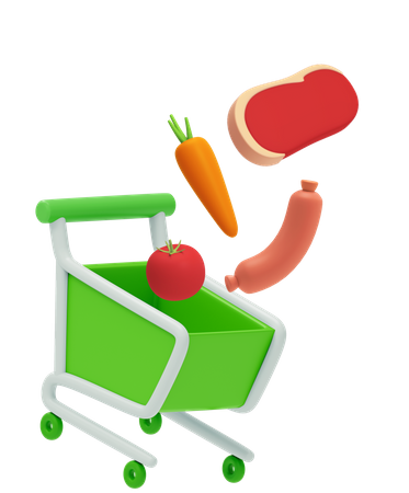 Vegetables Shopping  3D Illustration