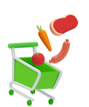 Vegetables Shopping  3D Illustration