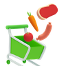 vegetables shopping 3d illustration