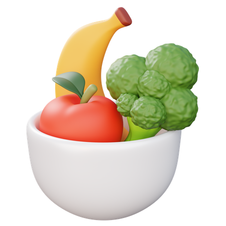 Vegetais misturados em uma tigela  3D Icon