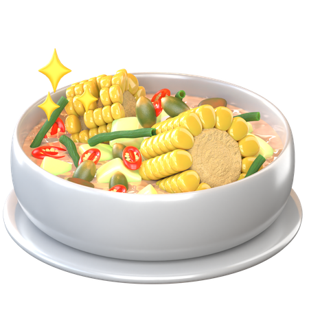 Sopa de verduras con tamarindo  3D Icon