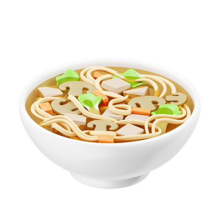 Vegetarian Udon Noodle Soup  3D Icon