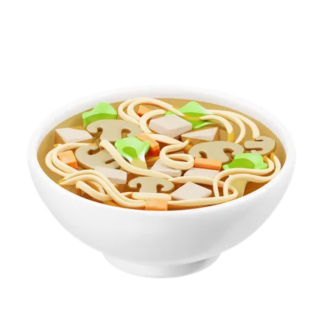 Sopa vegetariana de macarrão udon  3D Icon