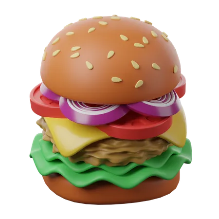 Veggie Burger  3D Icon