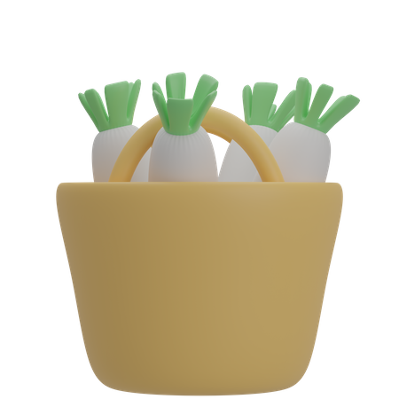 Veggies Bucket  3D Icon