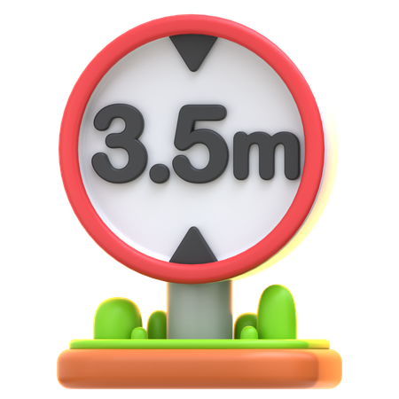 Vehicle Height Limit Sign  3D Icon