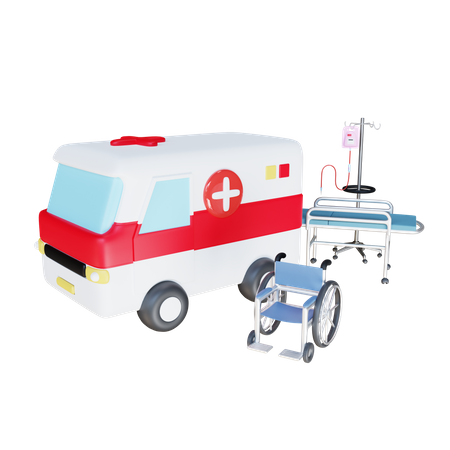 Vehículo hospitalario  3D Illustration