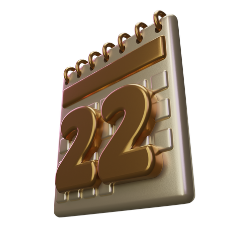 Veintidós calendario  3D Icon