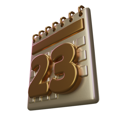 Veintitrés calendario  3D Icon