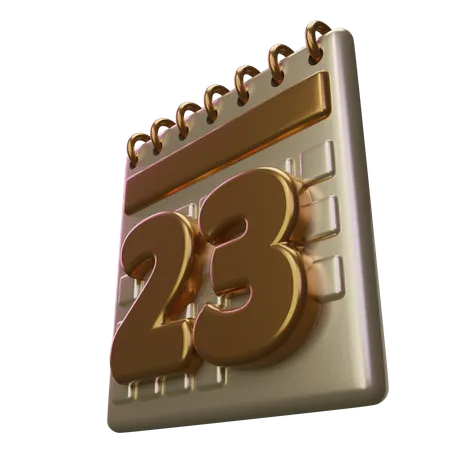 Veintitrés calendario  3D Icon