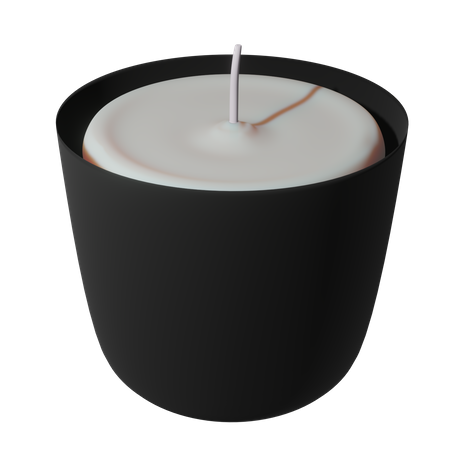 Vela blanca en soporte negro  3D Icon