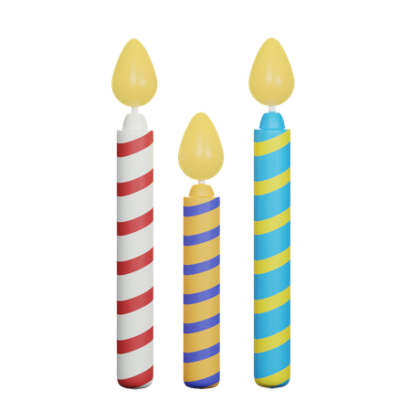 Vela de aniversário  3D Icon